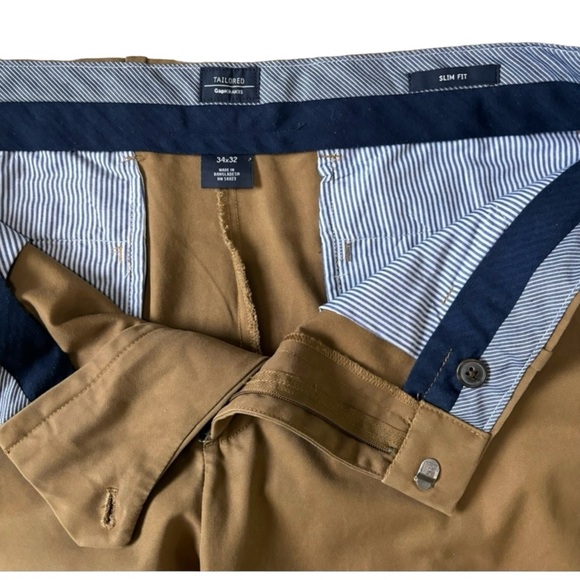 GAP Tailored Slim Fit Khakis Camel Size 34 - Picture 3 of 7